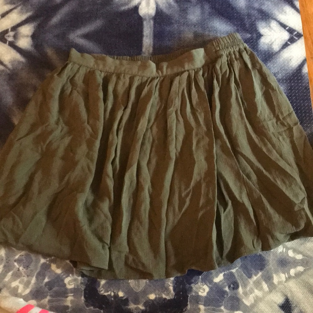 Army green skirt